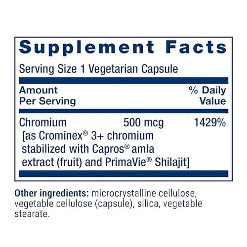 Life Extension Optimized Chromium with Crominex 3+, 500 mcg | Supports Healthy Metabolism & Weight Management thumbnail 3