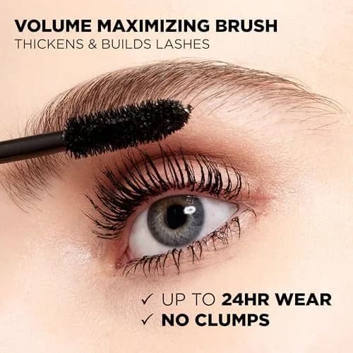 L'Oréal Paris Voluminous Original Mascara Black 0.28 fl. oz. (8.3 ml) | Builds Lashes Up to 5x Natural Thickness thumbnail 4