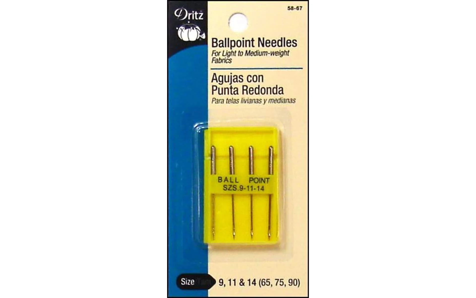 Dritz Ballpoint Machine Needles Size 11 Nickel | Suitable for Knit Fabrics — Nickel