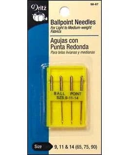 Dritz Ballpoint Machine Needles, Sizes 9, 11 & 14, 4 Count, Nickel | For Knit & Stretch Fabrics thumbnail 3