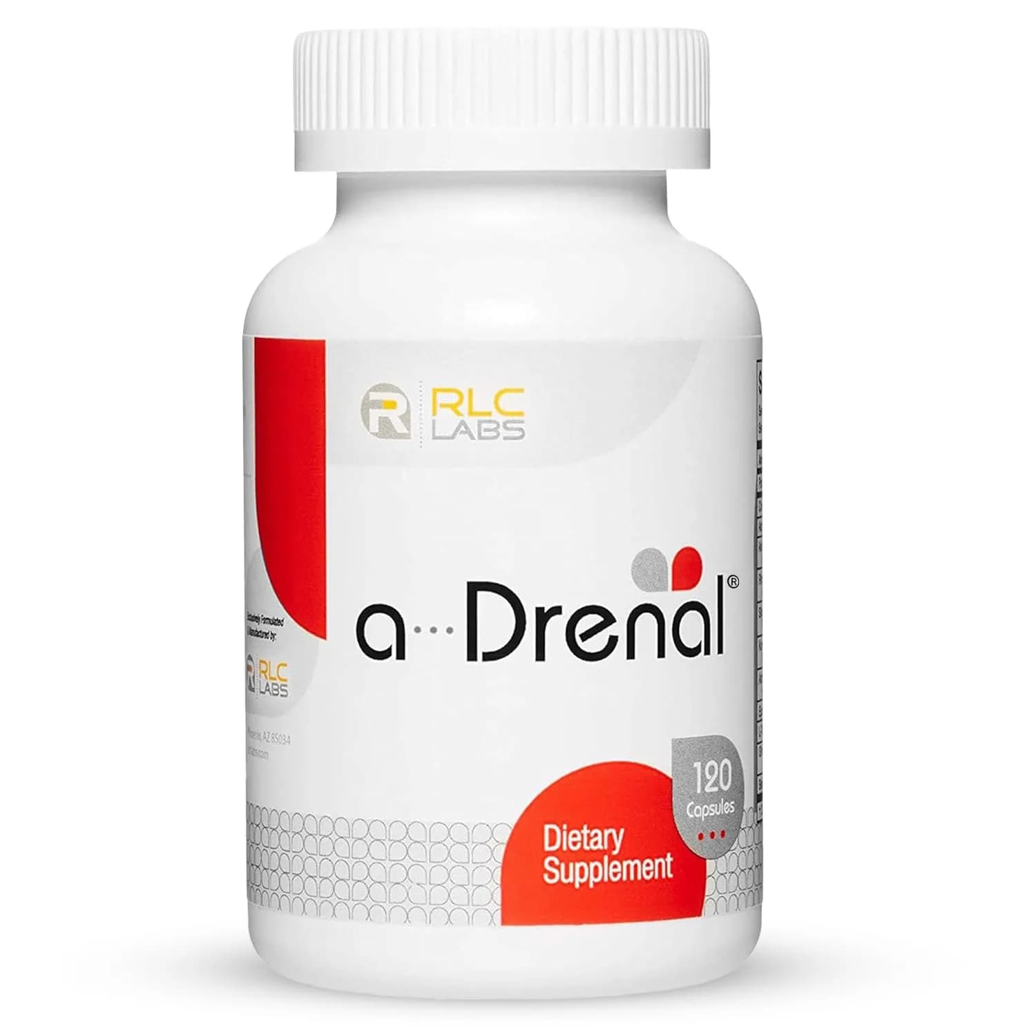 RLC Labs a-Drenal 120 Capsules | Cortisol & Stress Support with Ashwagandha, Rhodiola & Ginger
