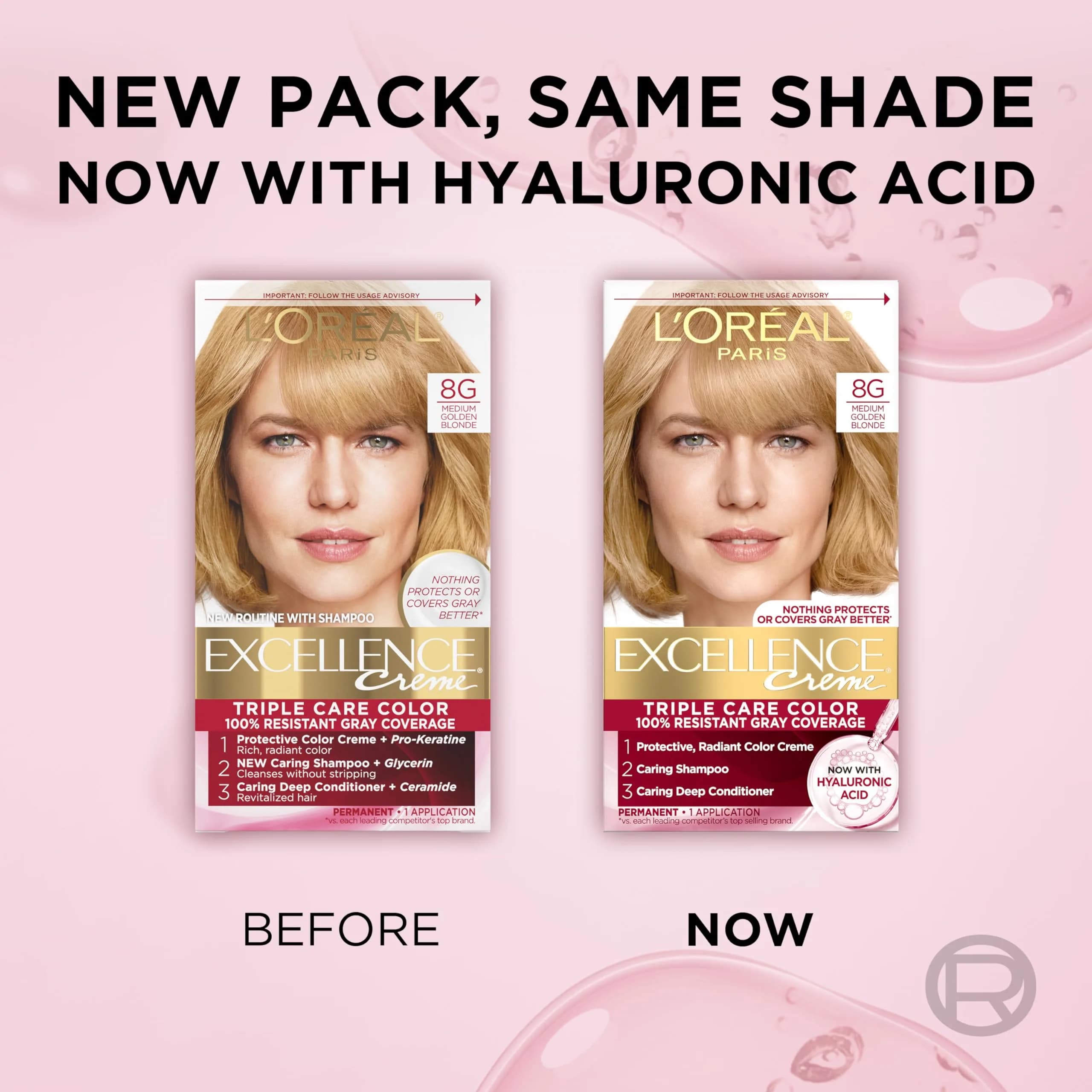 L'Oreal Paris Excellence Crème Permanent Hair Dye Medium Golden Blonde | Triple Care Color Routine with Hyaluronic Acid thumbnail 8