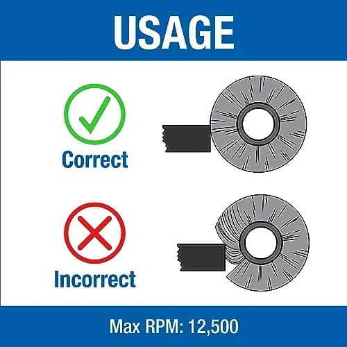 Mercer Industries 6" x 3/16" x 5/8"-11 Stringer Bead Wire Wheel, .020 Carbon Steel Wire | Heavy-Duty Weld Cleaning & Surface Conditioning thumbnail 6