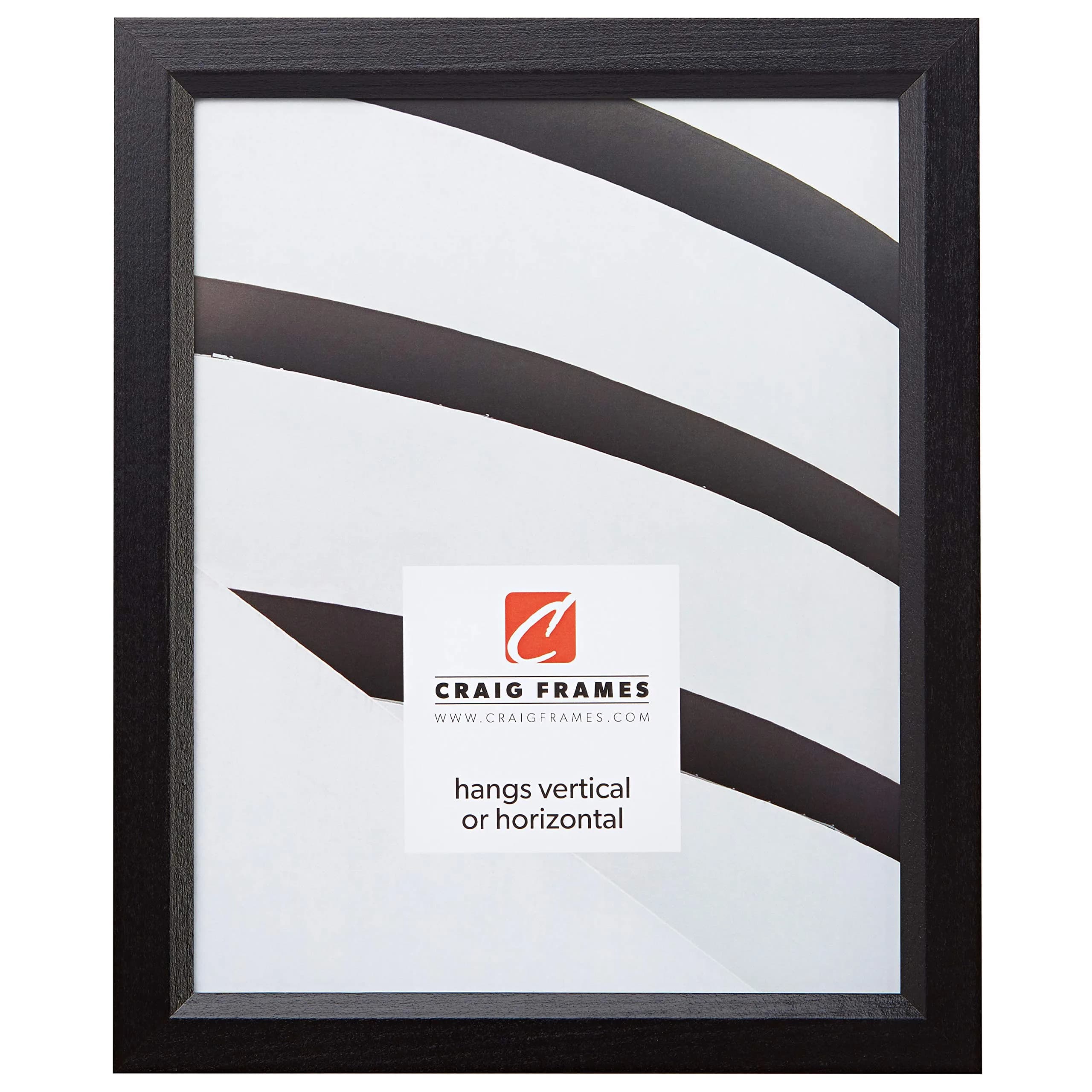 Craig Frames 7171610BK Wood Grain Finish 6x7-Inch Picture Frame | Solid Black - main product image