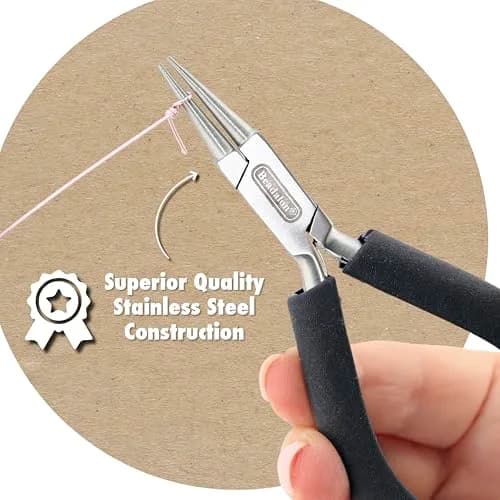 Beadalon Designer Series Bent Chain Nose Pliers, Stainless Steel, 4.75 in | Precision Jewelry Tool thumbnail 3