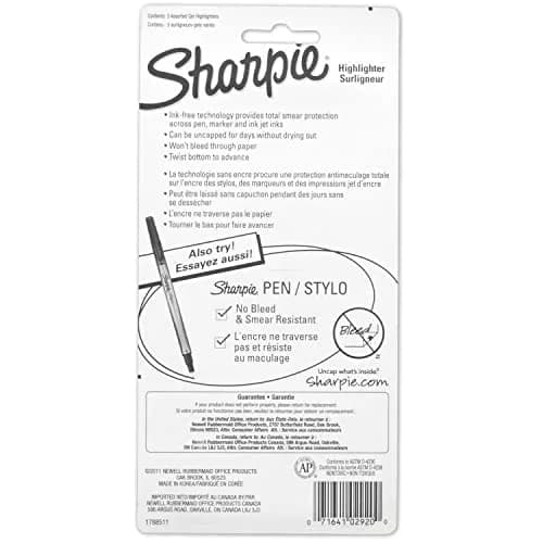 Sharpie Gel Highlighters, 3 Assorted Fluorescent Colors | Smear-Proof, Ink-Free, Long-Lasting Highlighting thumbnail 7