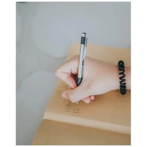 Zebra F-301 Ballpoint Retractable Pen, Black Ink, Medium Point | Stylish stainless steel design for smooth writing thumbnail 7