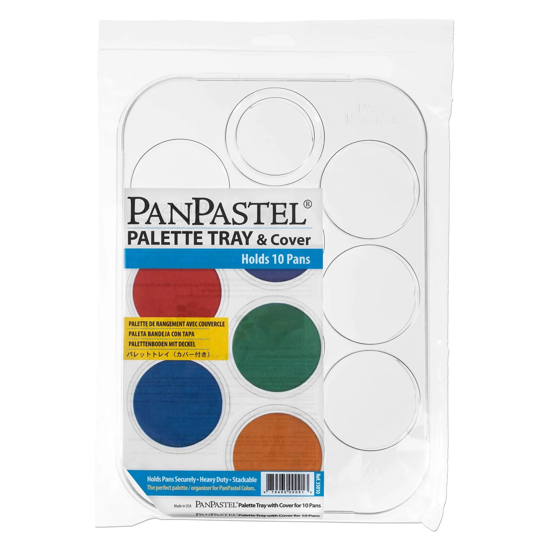 PanPastel Artist Pastels 10 Color Palette Tray | Holds 10 Pans Securely, Clear Cover Included - main product image
