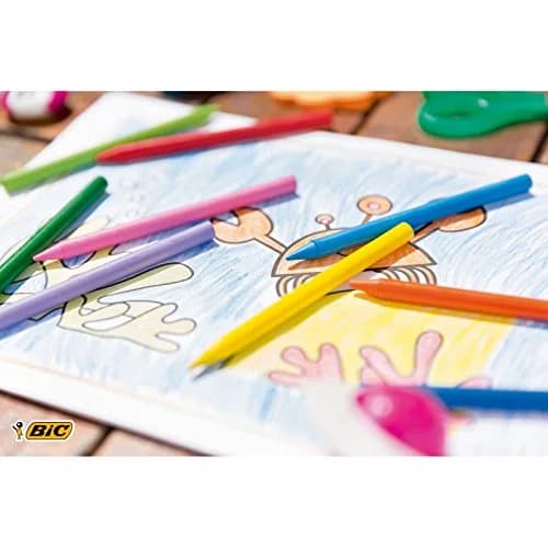 BIC Kids Plastidecor Colouring Crayons - Assorted Colours | No-Mess, Durable, 18 Crayons for Kids thumbnail 2