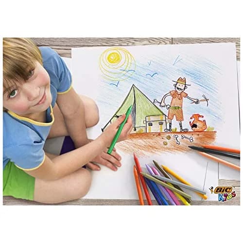 BIC Kids Plastidecor Colouring Crayons - Assorted Colours | No-Mess, Durable, 18 Crayons for Kids thumbnail 3