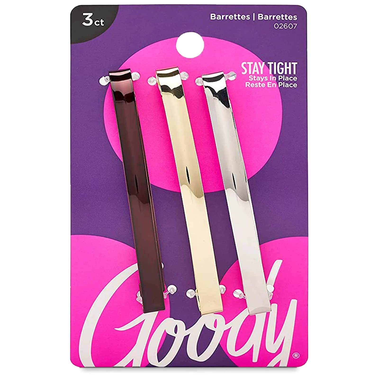 GOODY Hair Clips - 3 Count | Classic & Modern Assorted Barrettes for All Hair Types - main product image