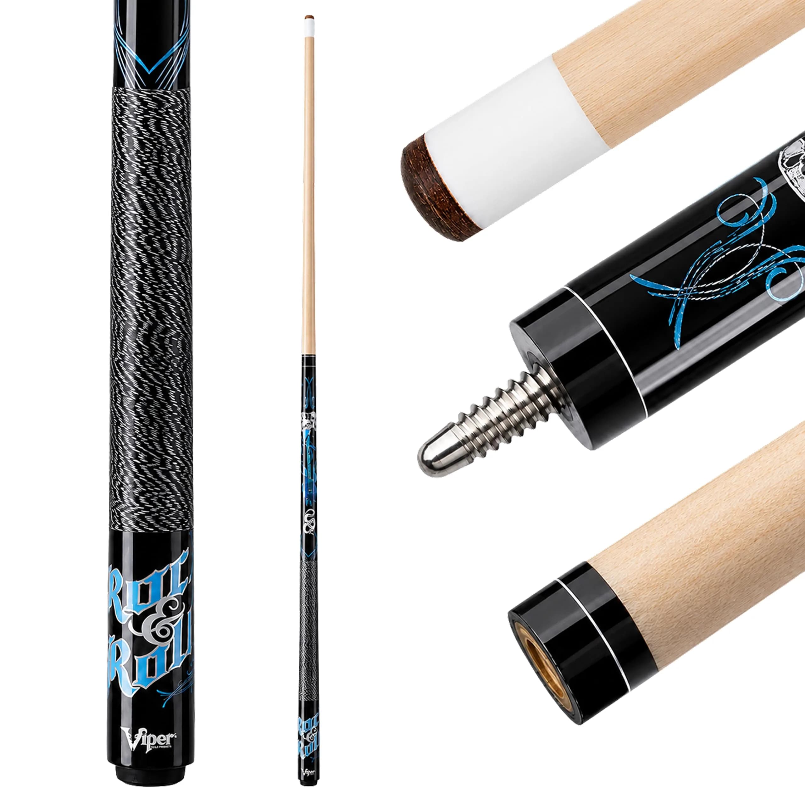 Viper by GLD Products Junior 48" Pool Cue, Rock & Roll, 16 Oz | Shorter cue for tight spaces - main product image