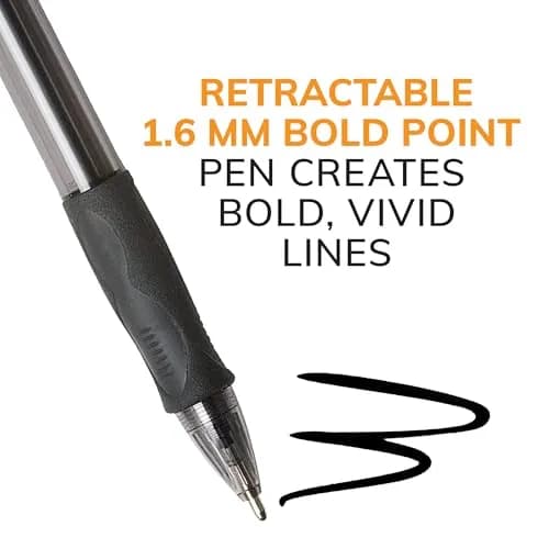 BIC Glide Bold Blue Ballpoint Pens, 1.6mm Bold Point, 12-Count Pack | Smooth Ink Flow thumbnail 2