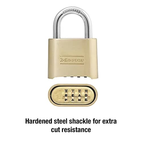Master Lock 175DWD Resettable Letter Combination Padlock 2in Wide Body, 1in Shackle, Tan | Set Your Own Word Combination thumbnail 4