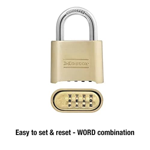 Master Lock 175DWD Resettable Letter Combination Padlock 2in Wide Body, 1in Shackle, Tan | Set Your Own Word Combination thumbnail 2