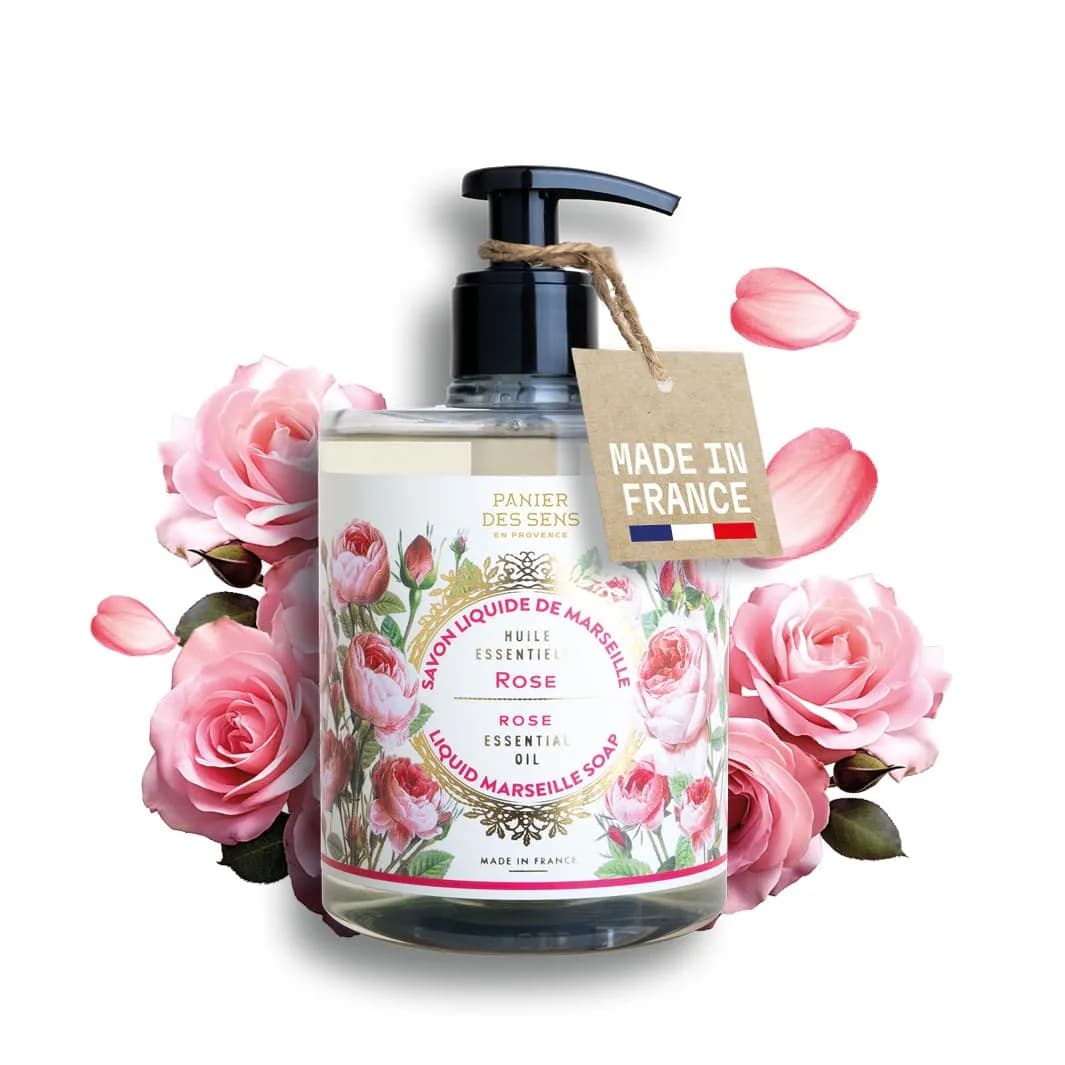 Panier des Sens Lavender Liquid Hand Soap 500ml (16.9 fl oz) | French Savon de Marseille Tradition — Rejuvenating Rose