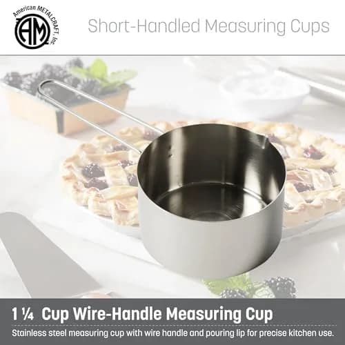 American Metalcraft Stainless Steel Measuring Cup 1.25 Cup | Sturdy Wire Handle, Dishwasher Safe thumbnail 2