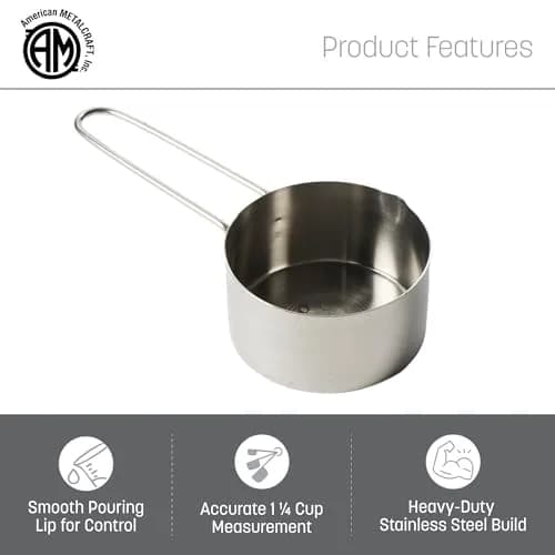 American Metalcraft Stainless Steel Measuring Cup 1.25 Cup | Sturdy Wire Handle, Dishwasher Safe thumbnail 3