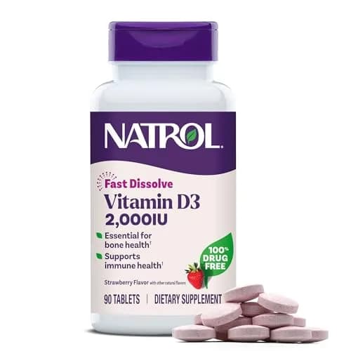 Natrol Vitamin D3 2000 IU Fast Dissolve | Bone & Immune Support, 90 Tablets thumbnail 1