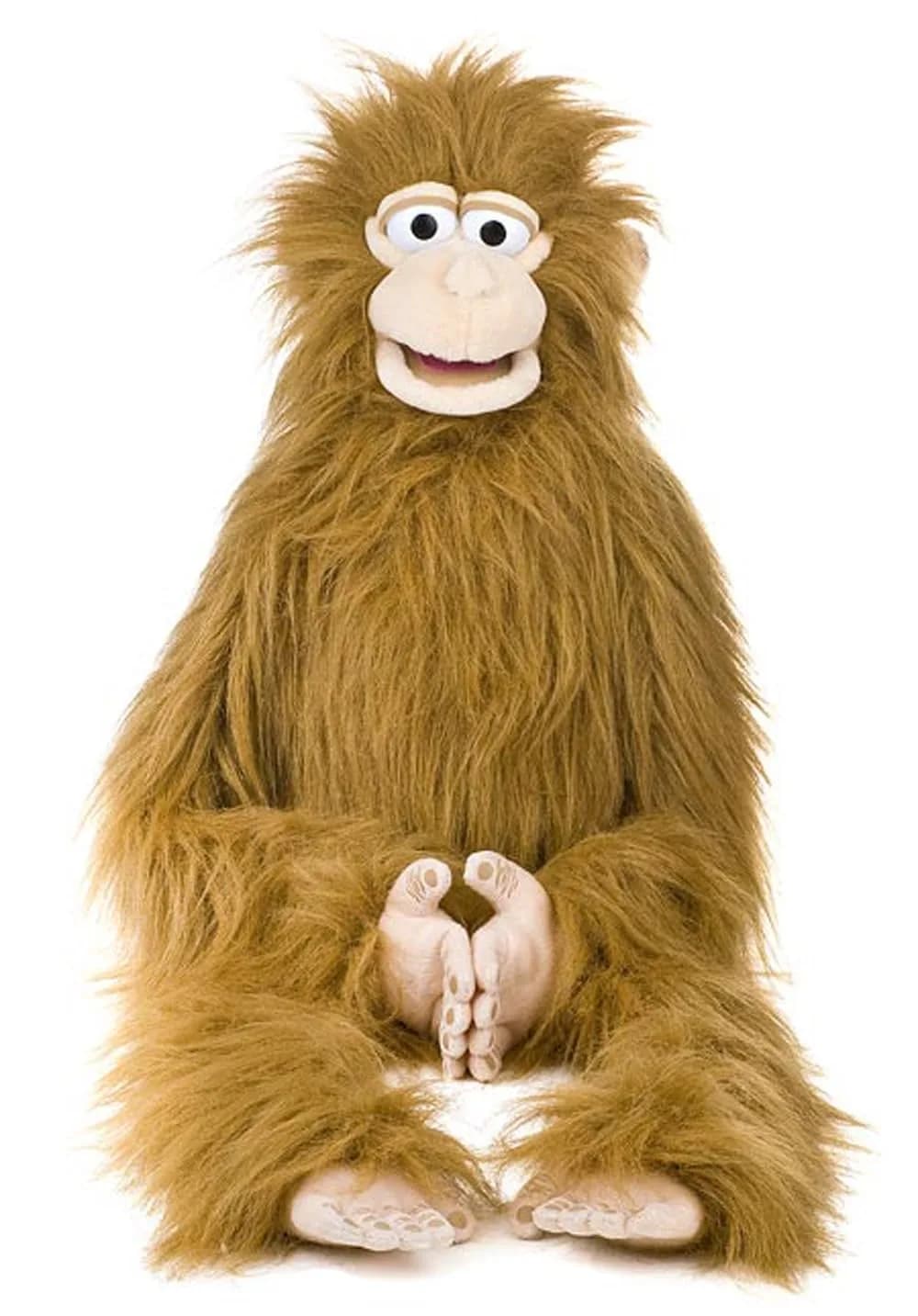 Silly Puppets 38" Wrap Around Monkey Puppet | Ventriloquist Style with Movable Mouth — Brown
