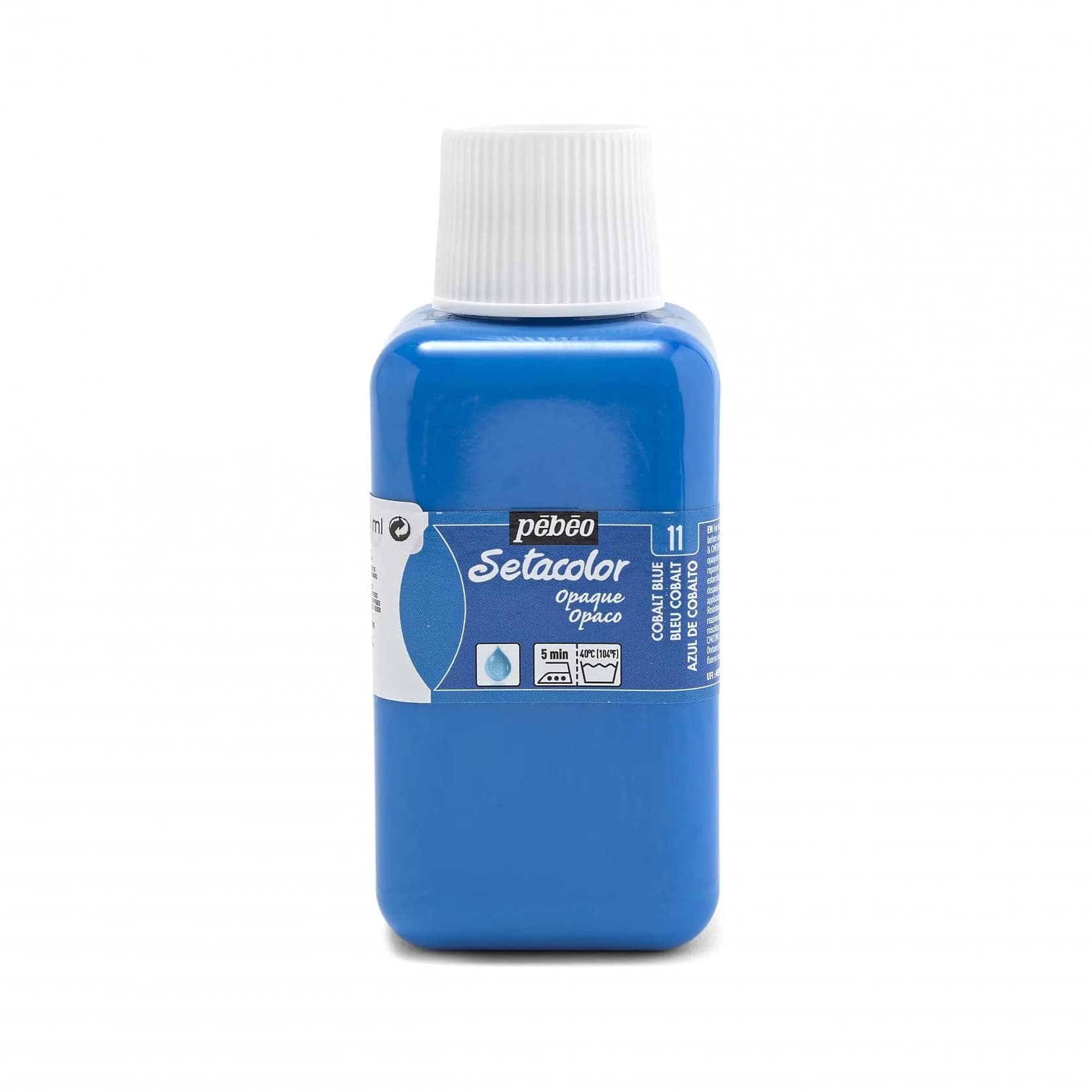 PEBEO Setacolor Opaque Fabric Paint 250ml | Bright & Iridescent Colors for Fabrics — Cobalt Blue