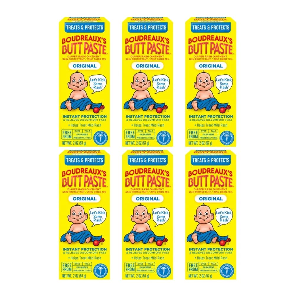 Boudreaux's Butt Paste Original Diaper Rash Cream Skin Protectant 4 Oz (118 ml) | Pharmacist-Developed for Instant Protection — 2 Ounce