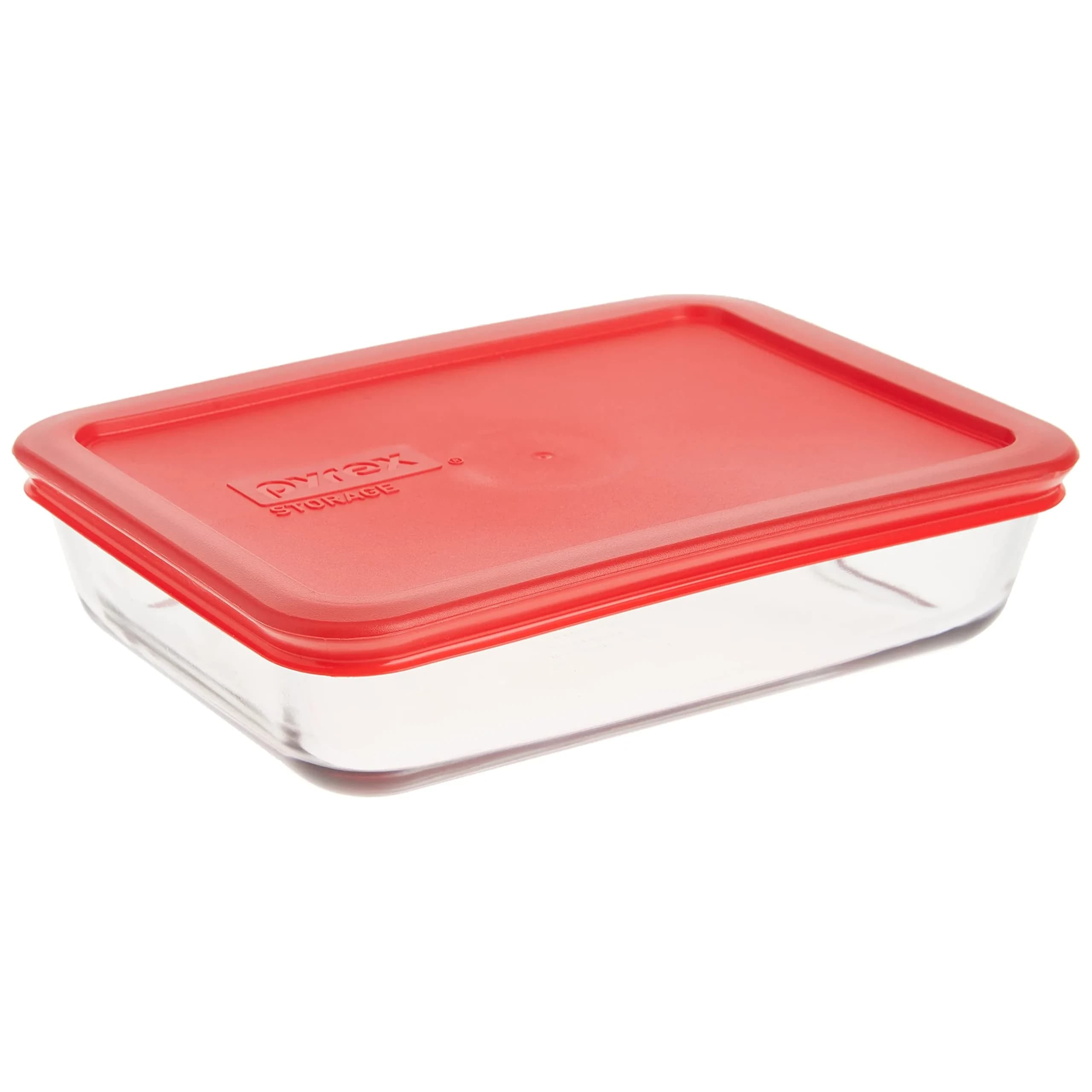 Pyrex 3-Cup Rectangular Glass Food Storage Container with Lid, 712ml (24 Fl Oz) | Airtight & Leak-Resistant for Indian Kitchens