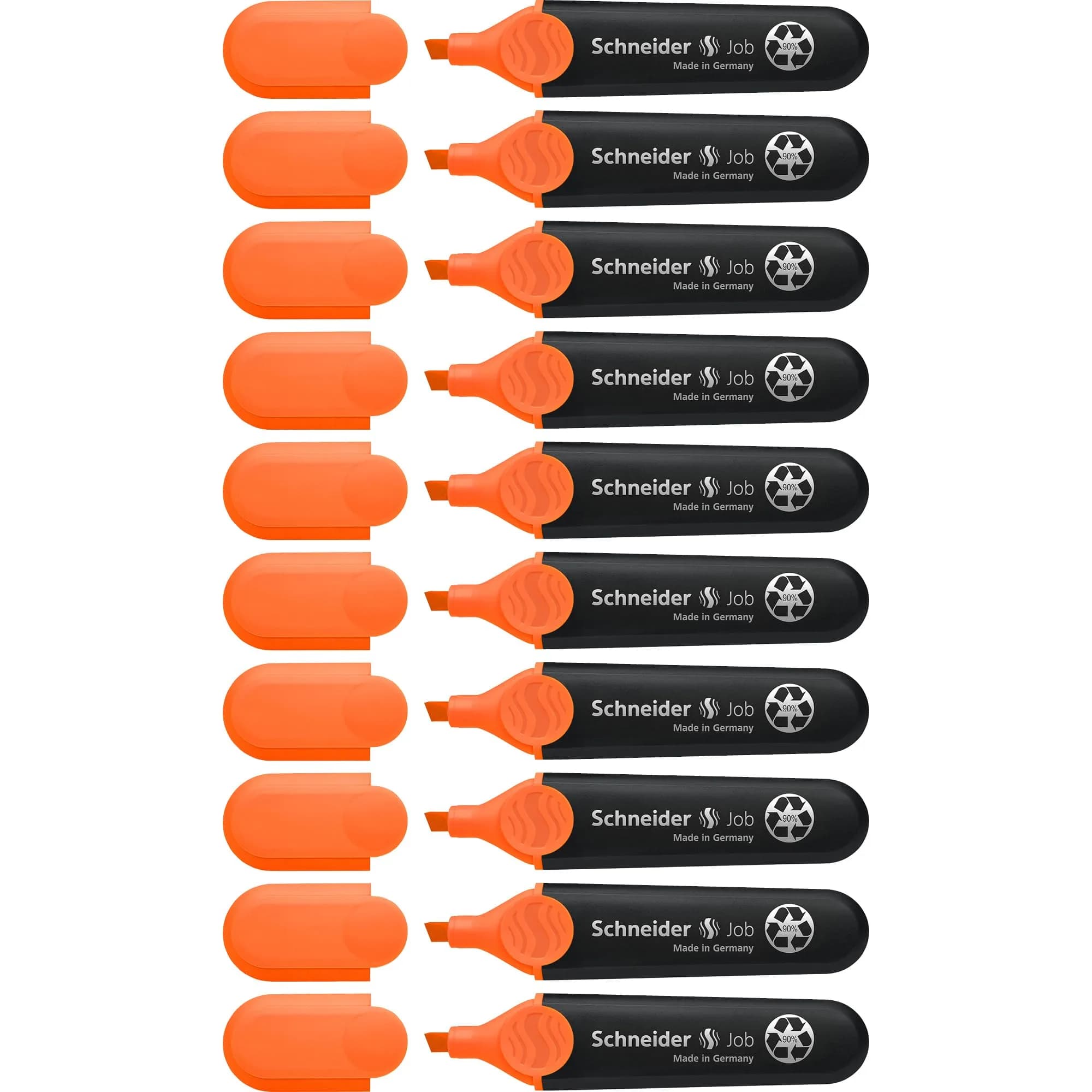 Schneider Job Highlighter Chisel Tip 1-5mm Green Ink 10-Pack | Fade-Resistant Ink for Documents — Orange / Chisel
