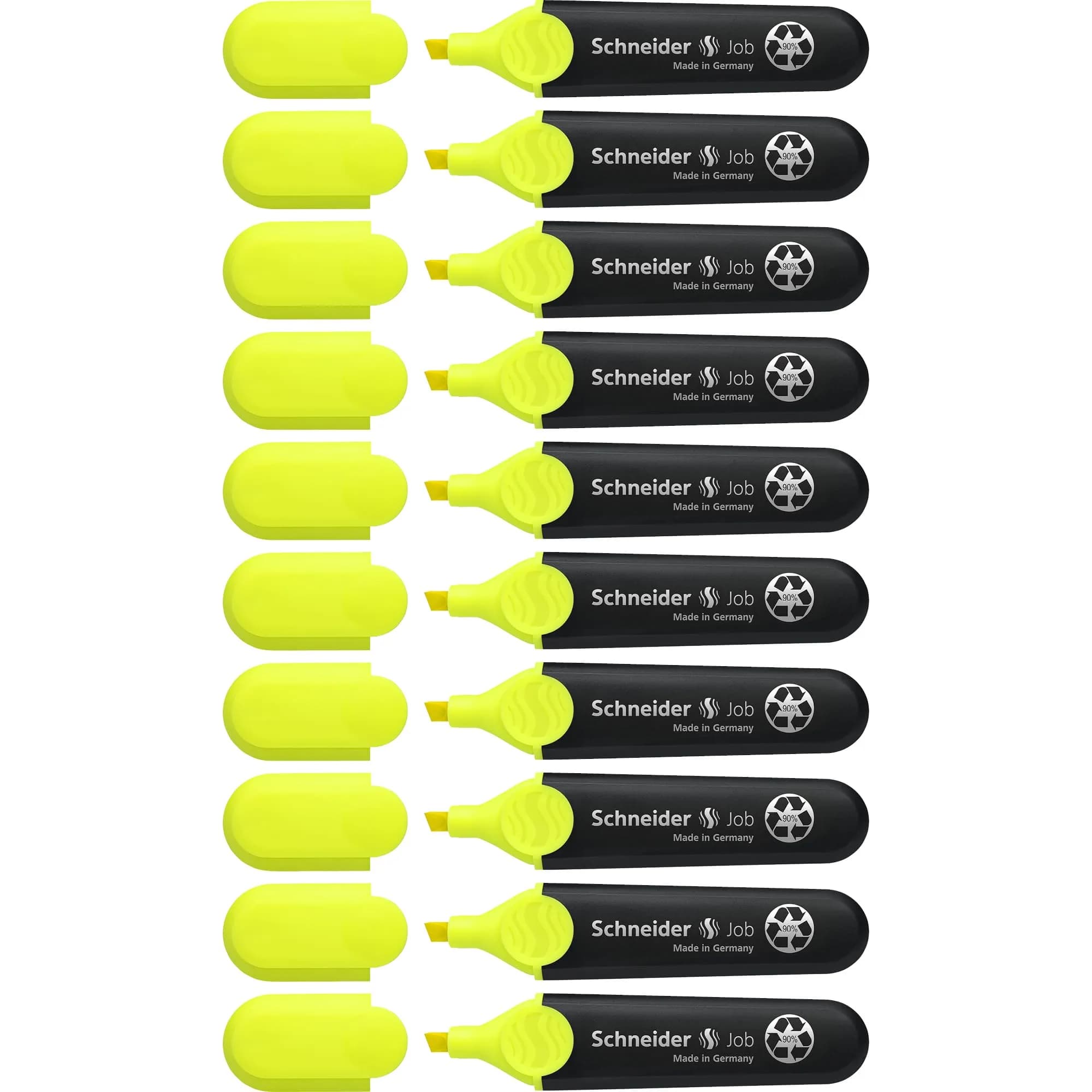 Schneider Job Highlighter Chisel Tip 1-5mm Green Ink 10-Pack | Fade-Resistant Ink for Documents — Yellow / Chisel
