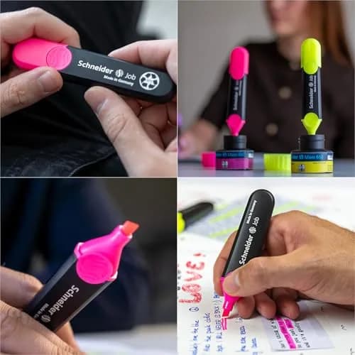 Schneider Job Highlighter Chisel Tip 1 + 5 mm Pink Ink Pack of 10 | Fade-Resistant Ink thumbnail 4