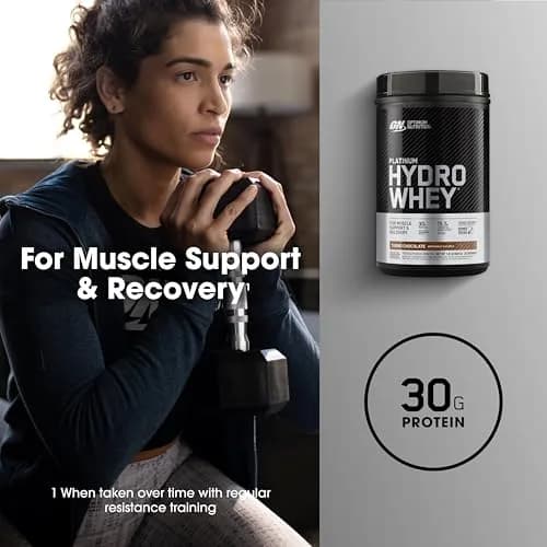 Optimum Nutrition Platinum Hydrowhey Protein Powder Turbo Chocolate 1.8 lb (816 g) | 30g Protein per Serving with BCAAs thumbnail 4