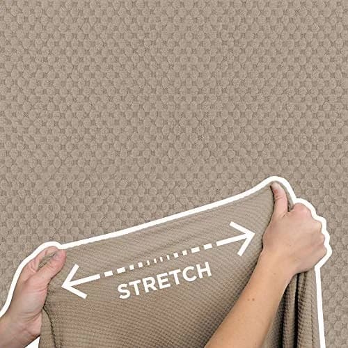 Zenna Home Pixel Stretch 1-pc Wing Chair Slipcover Sand 81cm (31in) | Protects Furniture from Daily Wear thumbnail 4