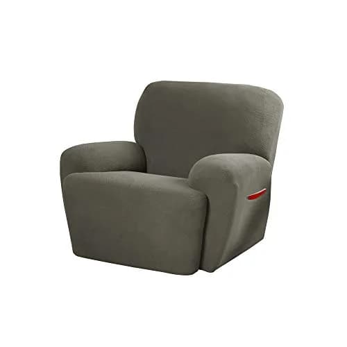 Zenna Home Maytex Pixel 4-Piece Recliner Slipcover Dusty Olive Green | Stretches to Fit Standard Recliners thumbnail 1