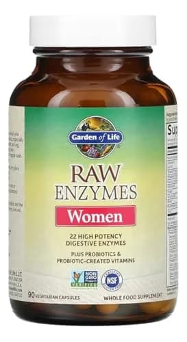Garden of Life RAW Enzymes for Women Digestive Enzyme Supplement 90 Count | Vegetarian, Gluten-Free, Non-GMO thumbnail 3