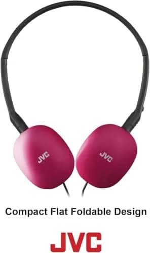 JVC Flats On-Ear Wired Headphones Pink | 30mm Driver, Foldable Design, 3.5mm Plug thumbnail 3