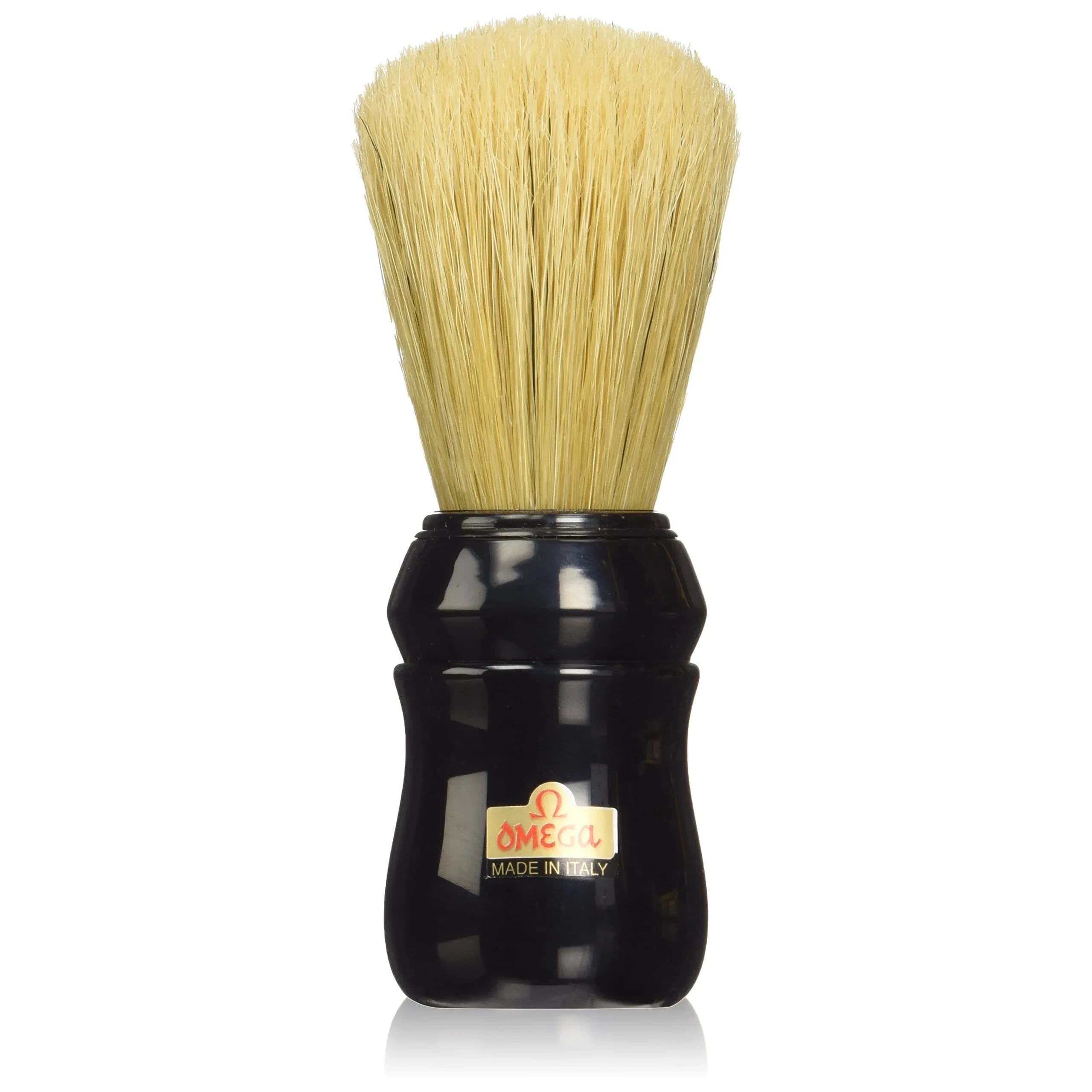 Omega Pure Bristle 10049 Shaving Brush, Black | Classic Hog Bristle for Rich Lather - main product image