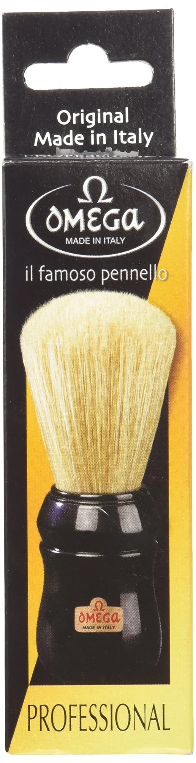 Omega Pure Bristle 10049 Shaving Brush, Black | Classic Hog Bristle for Rich Lather thumbnail 2