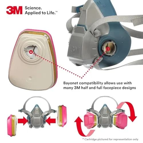 3M Ammonia Methylamine Respiratory Protection Cartridge 6004 | NIOSH Approved for Ammonia & Methylamine (105-120c) thumbnail 6