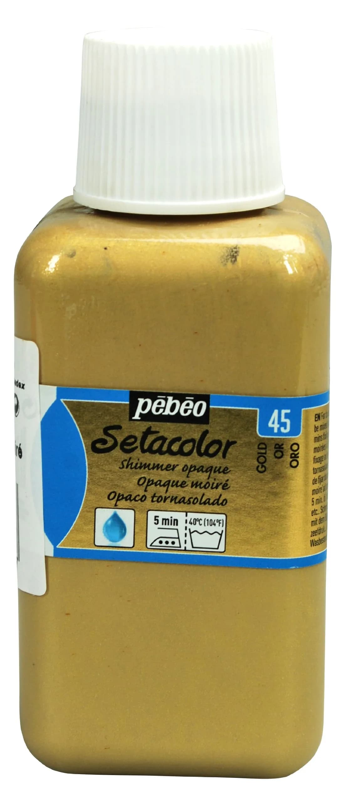 PEBEO Setacolor Opaque Fabric Paint 250ml | Bright & Iridescent Colors for Fabrics — Shimmer Gold