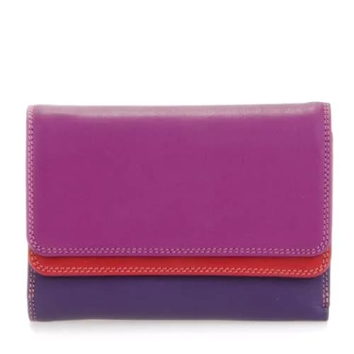 mywalit Double-Flap Leather Wallet | 6 Card Slots | ID Window, Coin Pockets & Pen | Sangria Multi | Compact & Stylish for Men & Women thumbnail 1