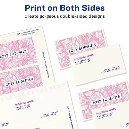 Avery Clean Edge Printable Business Cards 200 Cards (2" x 3.5") | Sure Feed Technology for Inkjet Printers thumbnail 7