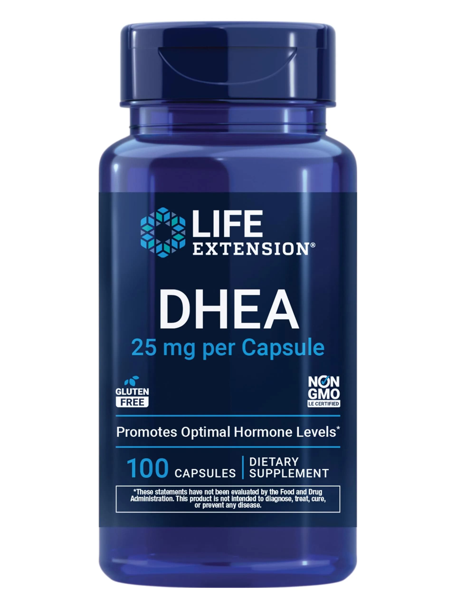 Life Extension DHEA 25 mg | Hormone Balance, 100 Capsules, Gluten-Free - main product image