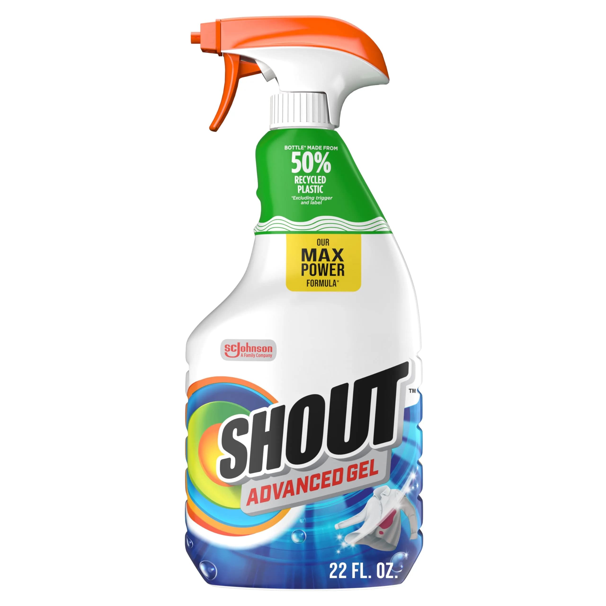 Shout Advanced Gel Laundry Stain Remover Spray 22 Fl Oz (651 ml) | Tough on Stains, Gentle on Fabrics