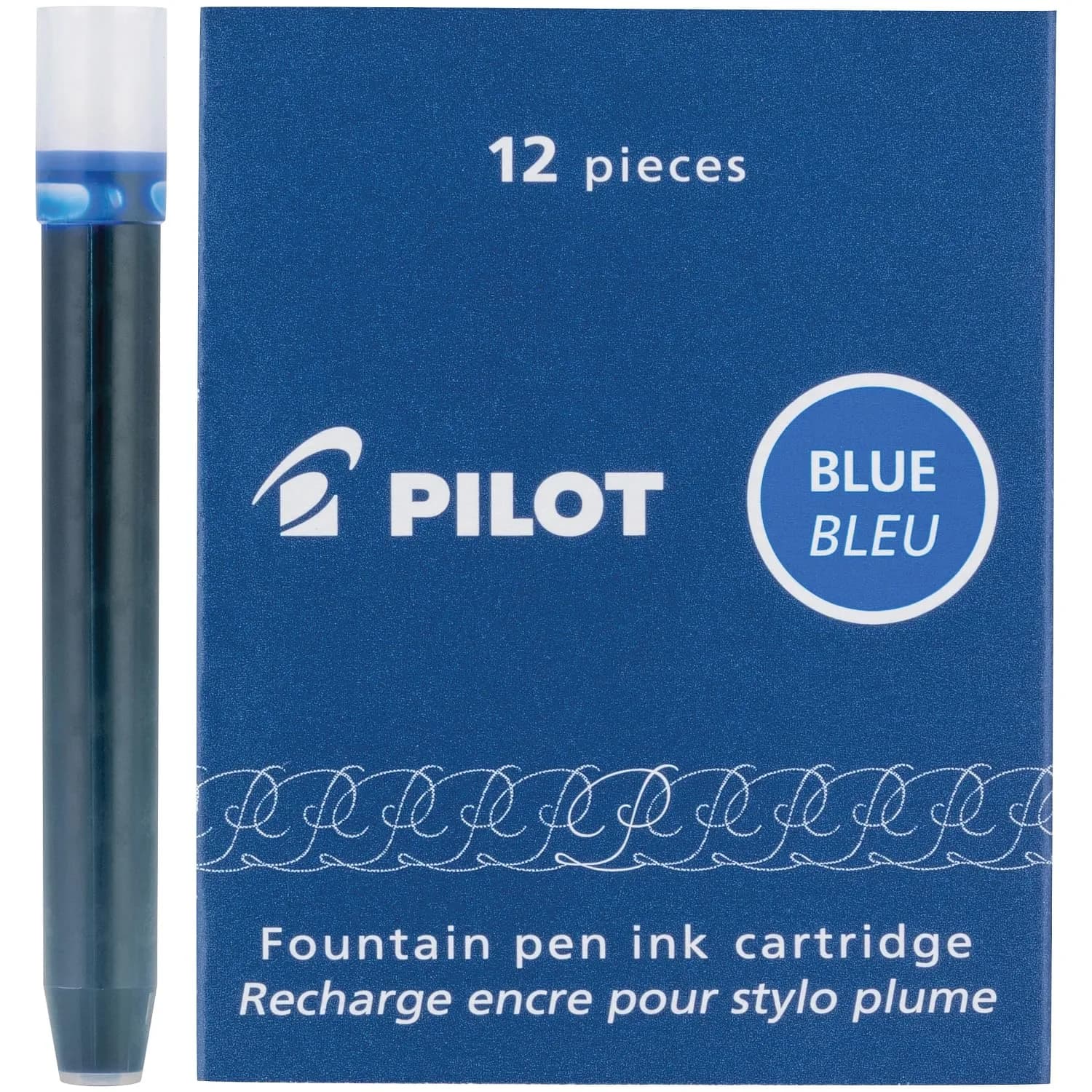 PILOT Fountain Pen Ink Cartridges Blue | Rich Japanese Color, 12-Pack - main product image