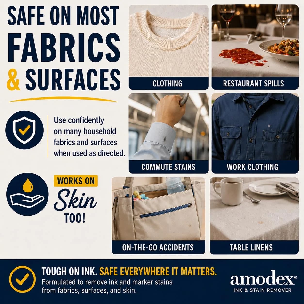Amodex Ink & Stain Remover Traveler 0.5oz Bottle with Built-in Brush | Eco-Friendly, Non-Toxic, USA Made thumbnail 6