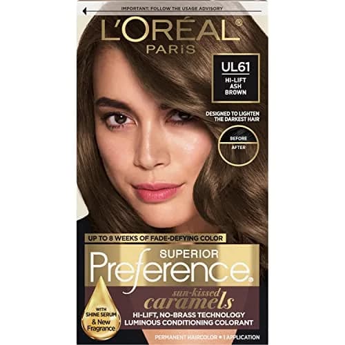 L'Oreal Paris Superior Preference Permanent Hair Color UL61 Ultra Light Ash Brown | Fade-Defying Shine System thumbnail 1