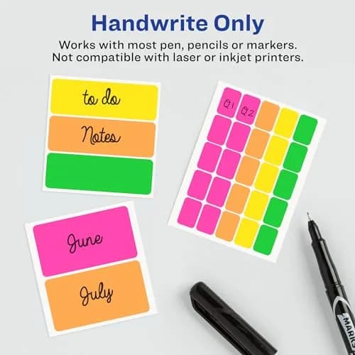 Avery Color-Coding Removable Labels 1/2" x 1-3/4" Assorted Neon Colors | Bright, Removable, Non-Printable Labels for Office & School thumbnail 3