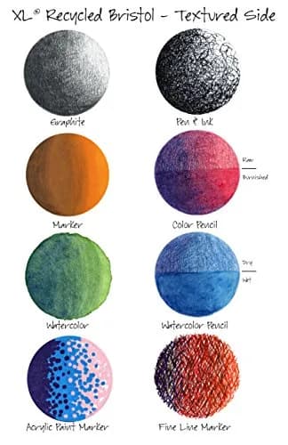 Canson XL Series Bristol Paper Pad, Recycled, Textured, 11x14 inch | 25 Sheets, 96lb/260gsm thumbnail 6