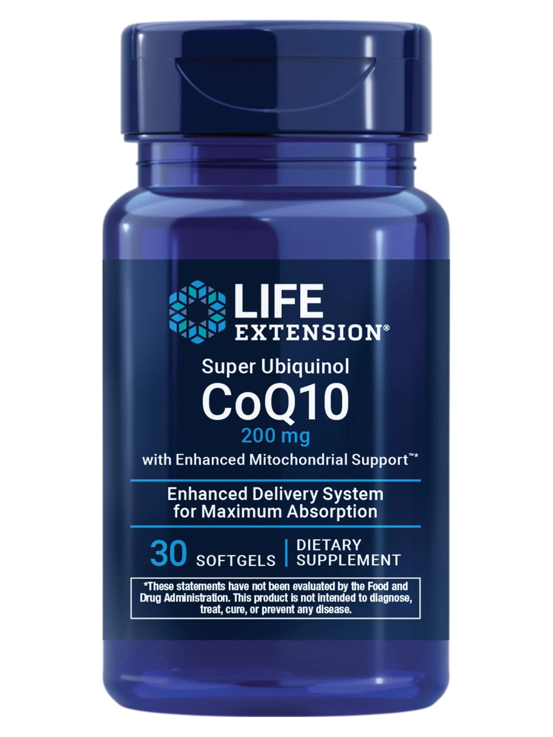 Life Extension Super Ubiquinol CoQ10, 200 mg, 30 Softgels - main product image