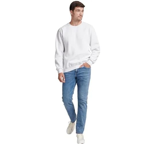 Russell Athletic Dri-Power Fleece Crew - White Large | Moisture Wicking, Warm & Durable thumbnail 2